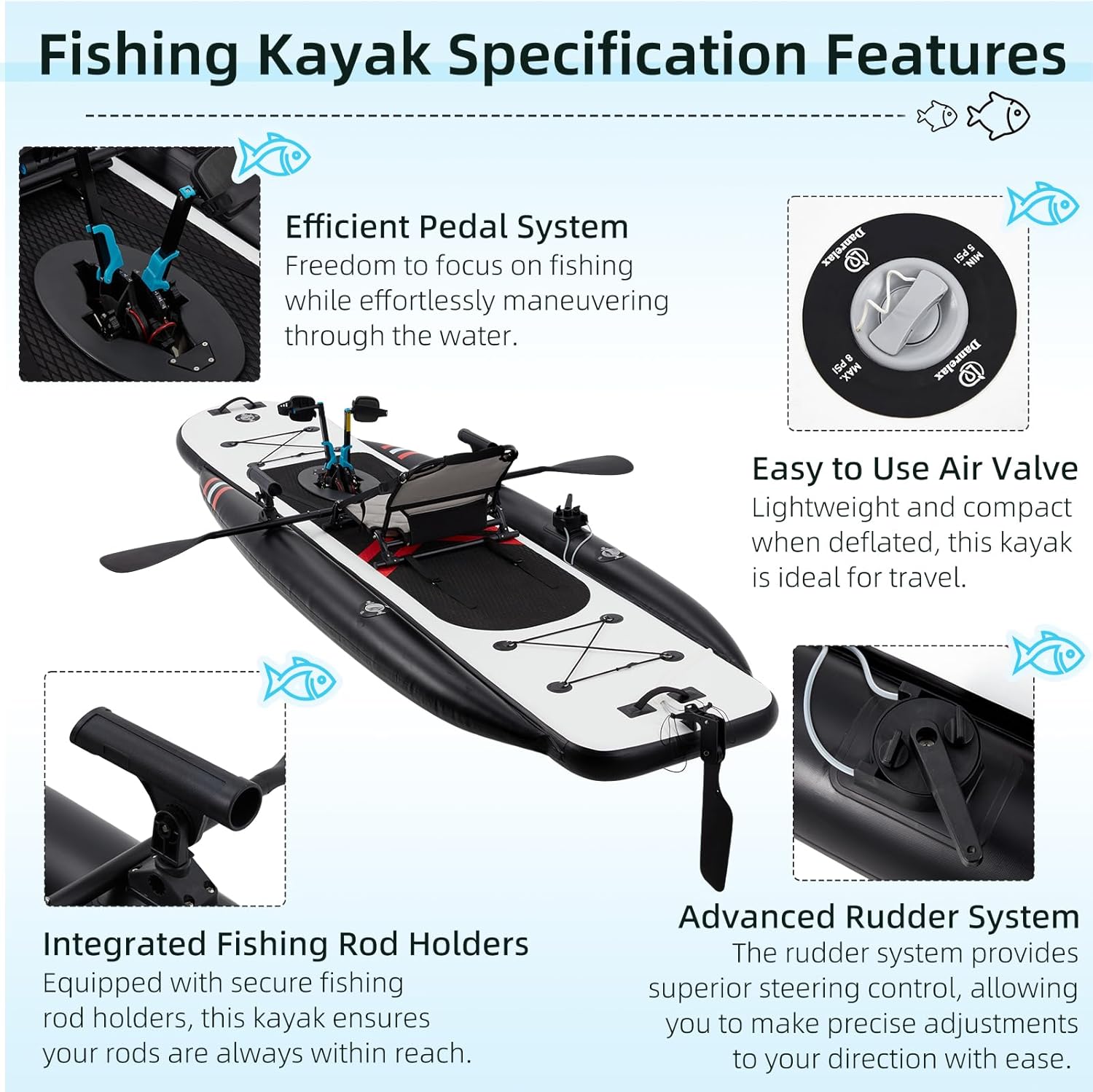 12ft Premium PVC Inflatable Fi - Fishing Kayak Inflatable recensione e prezzo