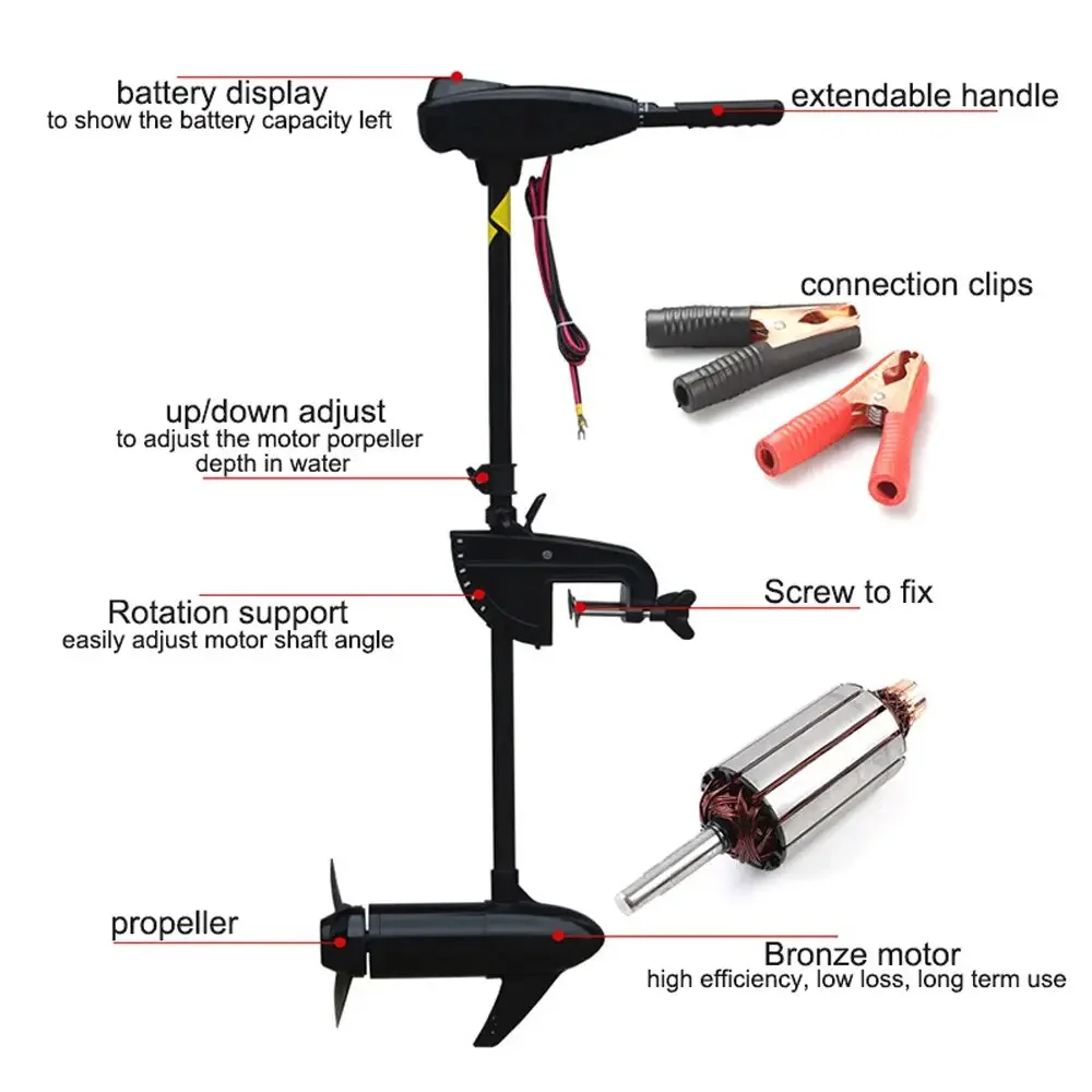 18/28/40/50/60 LBS 12V Electri - Fishing Kayak Trolling Motor recensione e prezzo